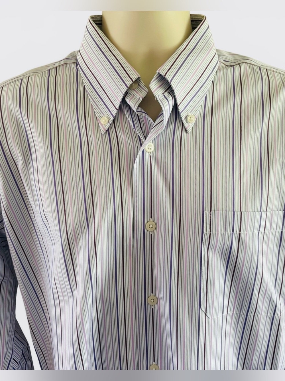 Robert Talbott Carmel Black Label French Cuffs Striped Dress Shirt Size 16” Neck